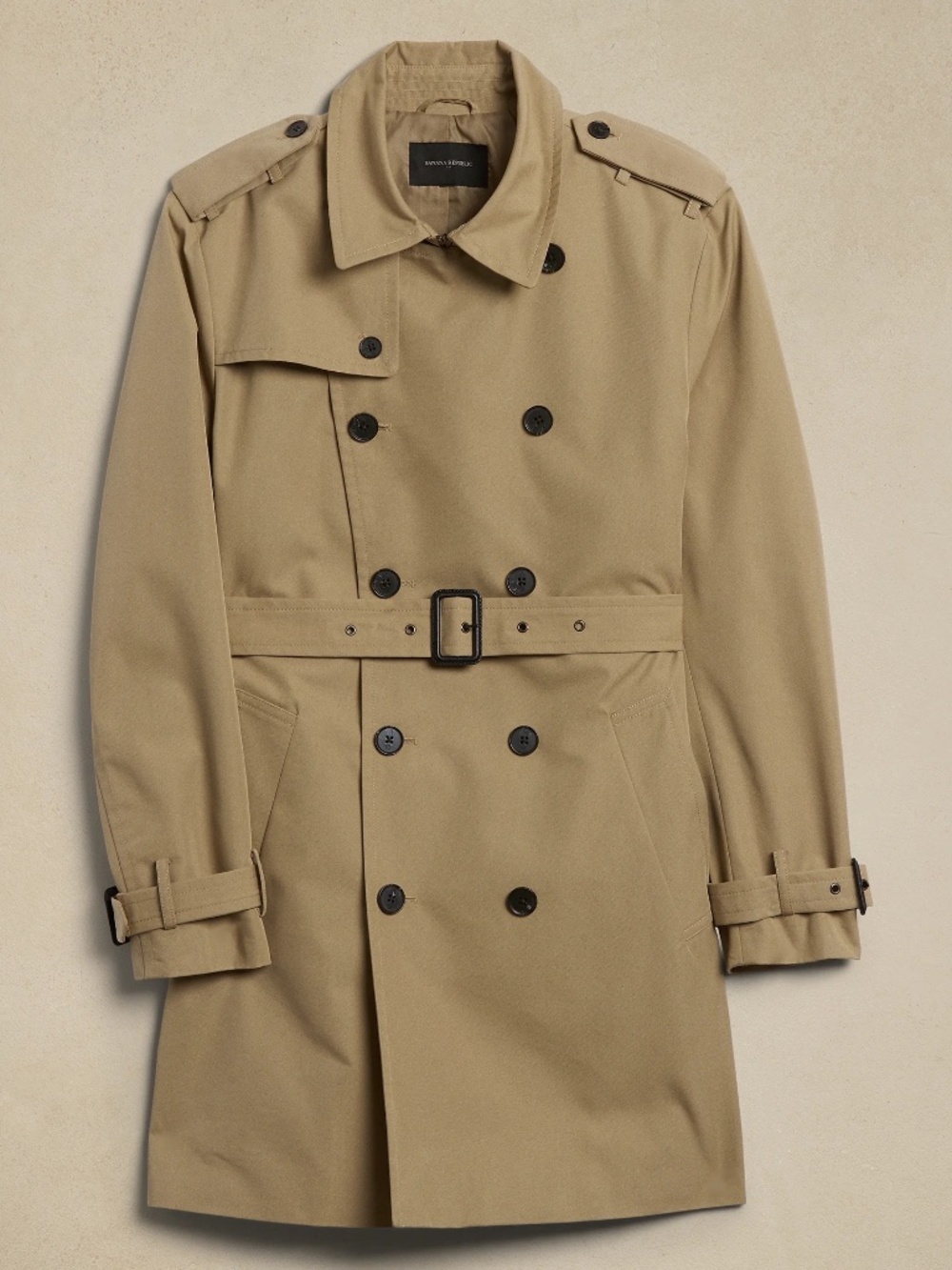 Men’s Banana Republic Trench Coat Cotton Shell, Removable Lining
